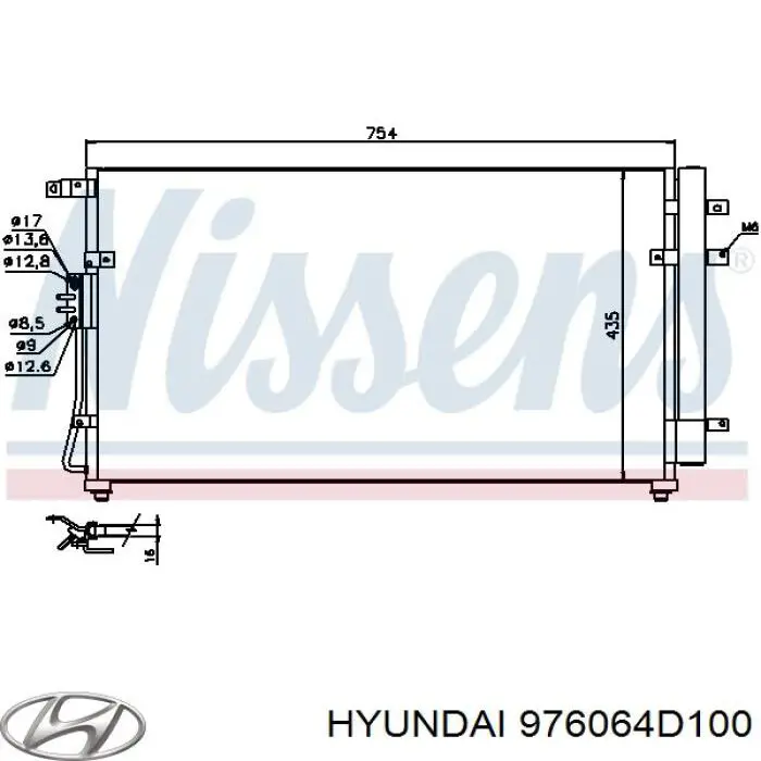 976064D100 Hyundai/Kia condensador aire acondicionado