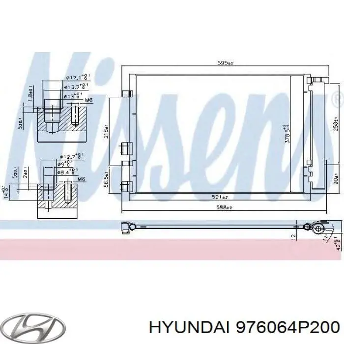 976064P200 Hyundai/Kia condensador aire acondicionado