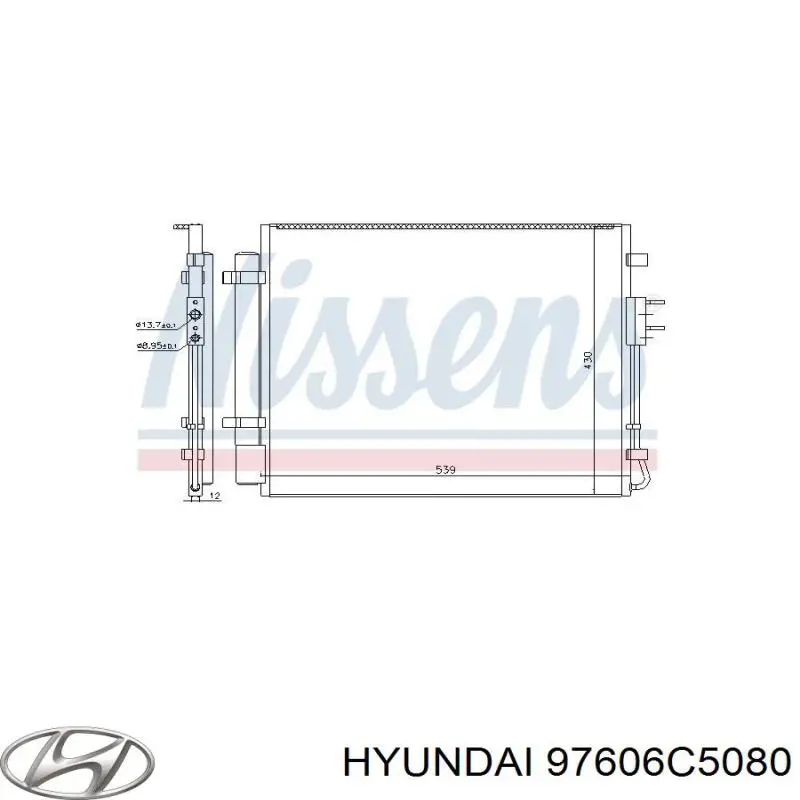 Condensador aire acondicionado 97606C5080 Hyundai/Kia