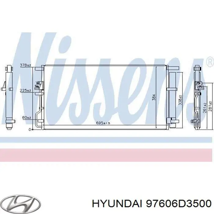 97606D3500 Hyundai/Kia condensador aire acondicionado