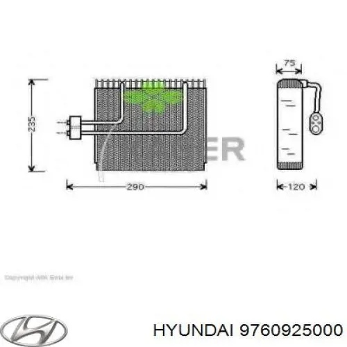 Evaporador, aire acondicionado para Hyundai Accent I 