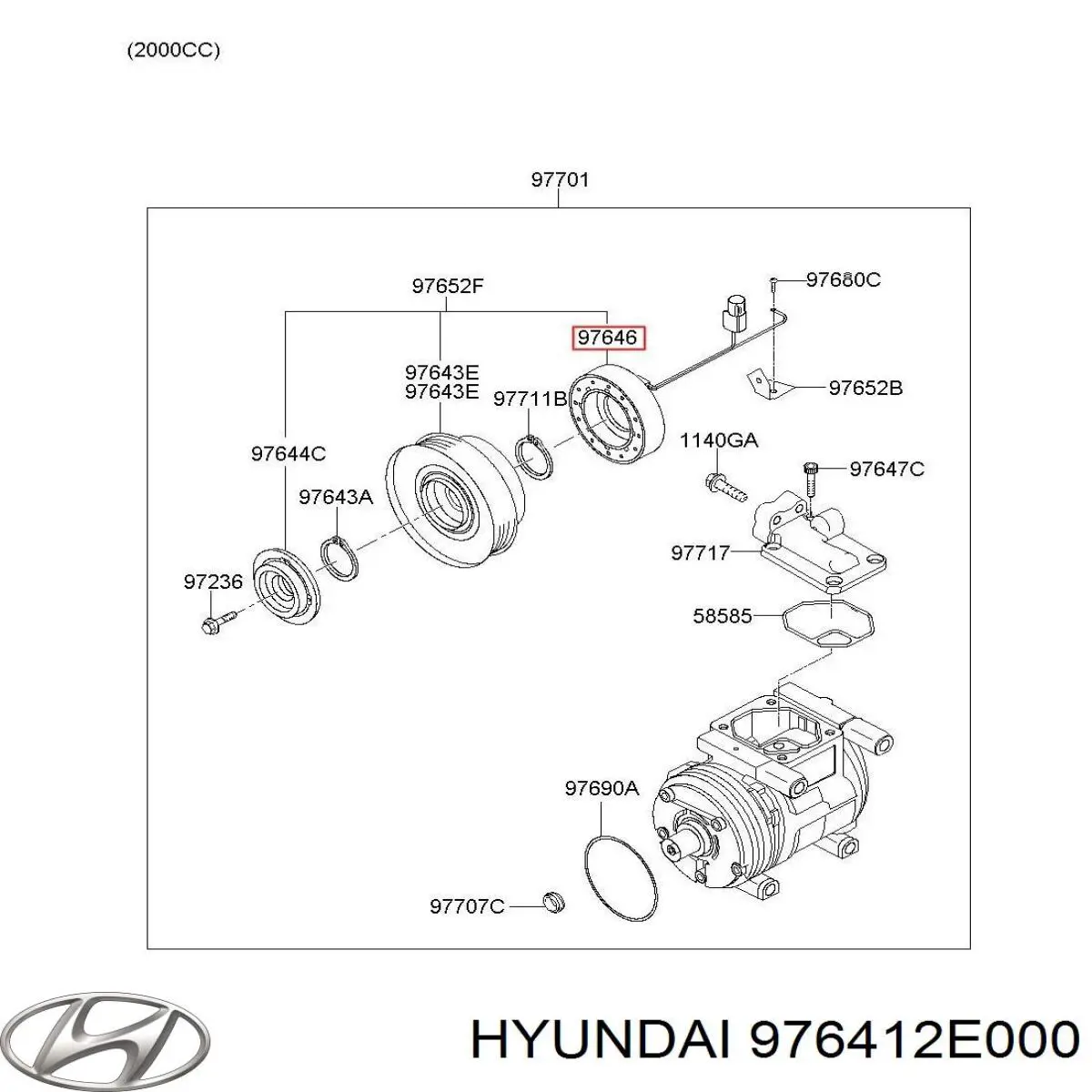 Acoplamiento magnético compresor aire acondicionado Hyundai/Kia 976412E000 precio, desde 111,09 EUR