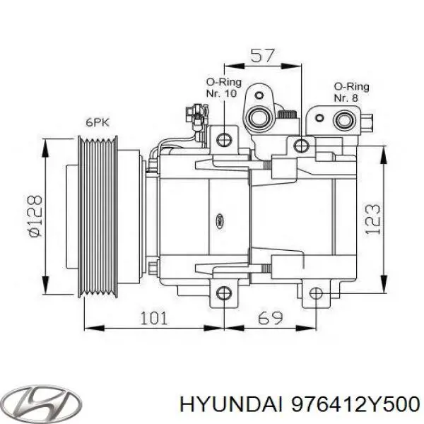 Comprar 976412Y500 Hyundai/Kia Acoplamiento magnético, compresor del aire acondicionado 