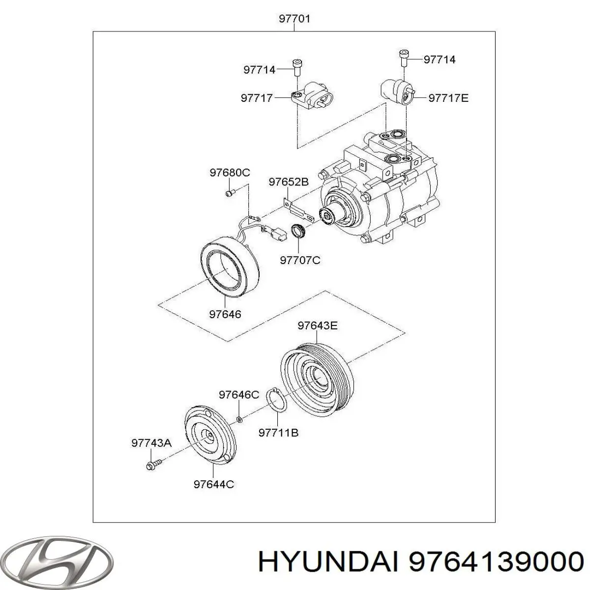 Acoplamiento magnético compresor aire acondicionado Hyundai/Kia 9764139000 precio, desde 126,57 EUR