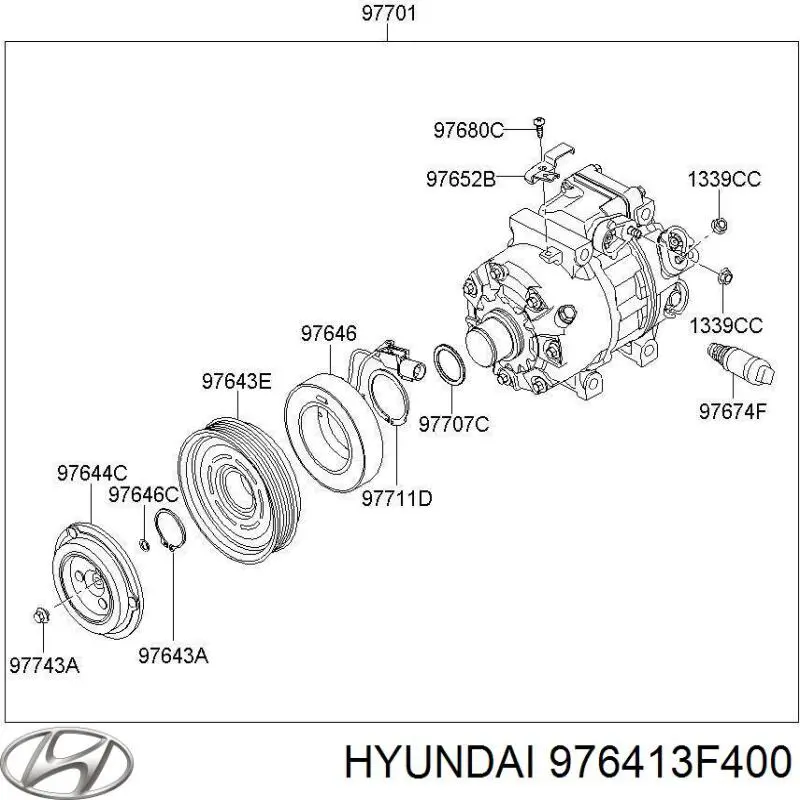 Comprar 976413F400 Hyundai/Kia Acoplamiento magnético, compresor del aire acondicionado 