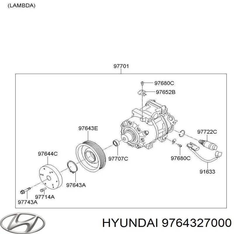 9764327000 General Motors polea compresor a/c