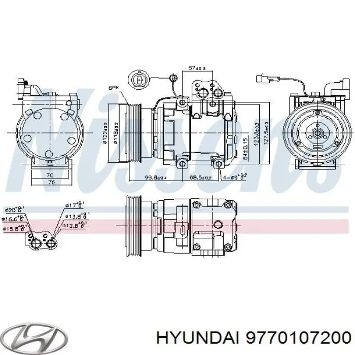 Comprar 9770107200 Hyundai/Kia Compresor de aire acondicionado coche