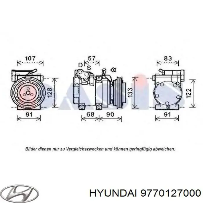 9770127000 Hyundai/Kia compresor de aire acondicionado