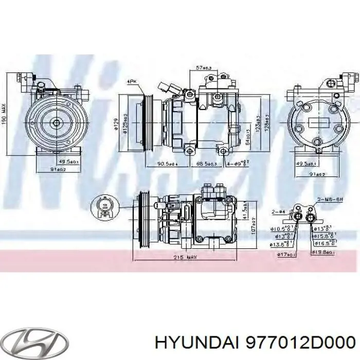 977012D000 Hyundai/Kia compresor de aire acondicionado