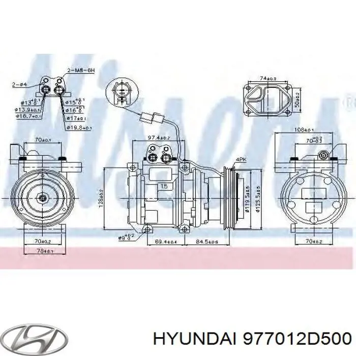 977012D500 Hyundai/Kia compresor de aire acondicionado