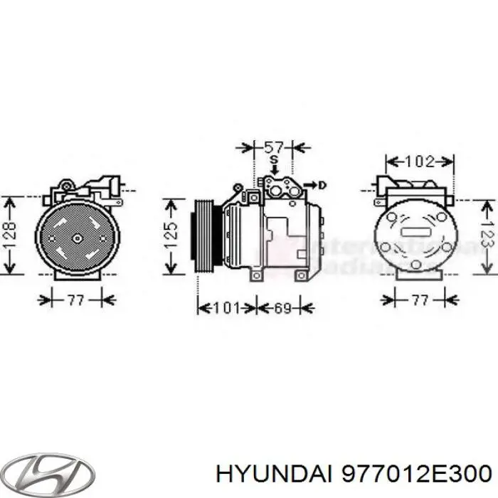 Compresor de aire acondicionado 977012E300 Hyundai/Kia