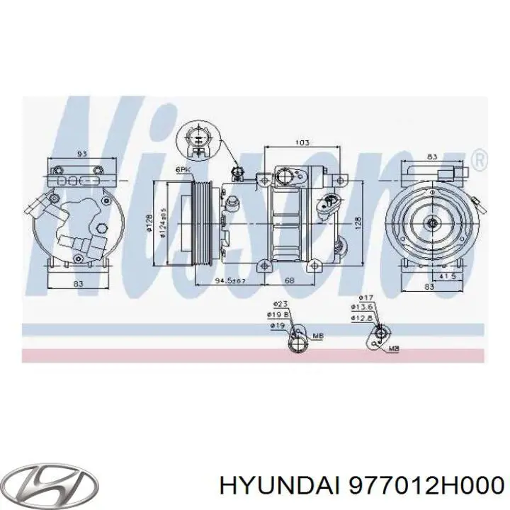 977012H000 Hyundai/Kia compresor de aire acondicionado