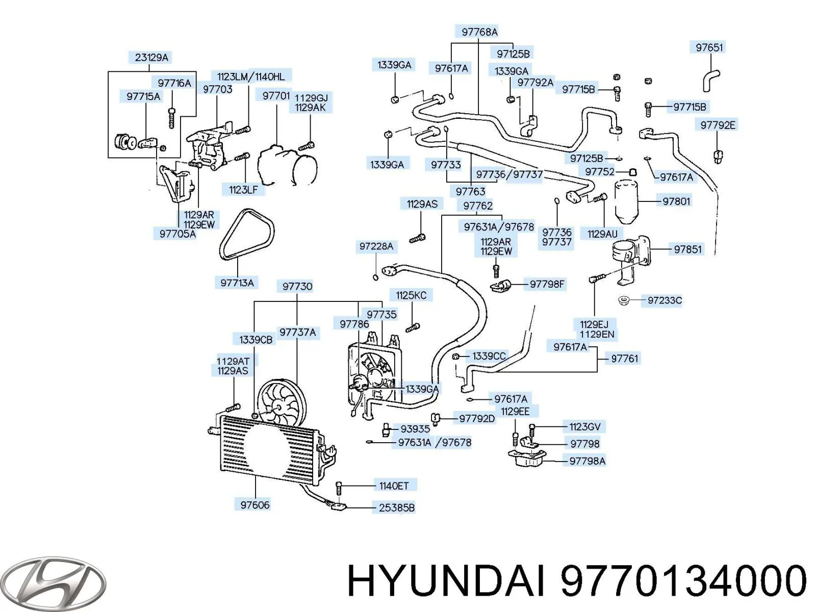 9770134000 Hyundai/Kia compresor de aire acondicionado
