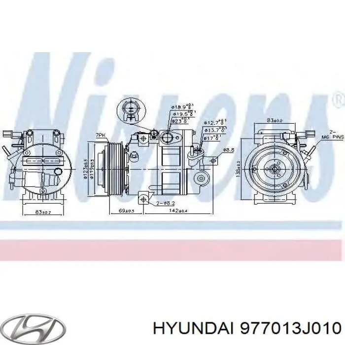 977013J010 Hyundai/Kia compresor de aire acondicionado