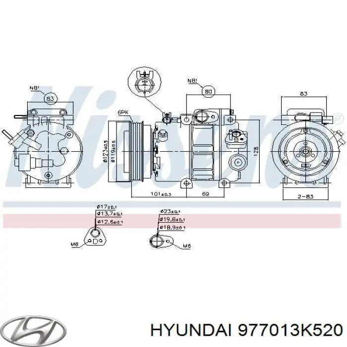 977013K520 Hyundai/Kia compresor de aire acondicionado