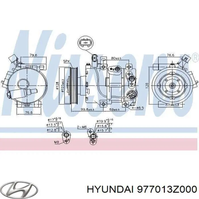 Compresor de aire acondicionado 977013Z000 Hyundai/Kia