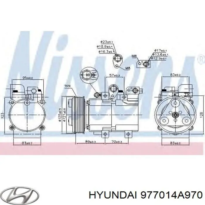 977014A970 Hyundai/Kia compresor de aire acondicionado