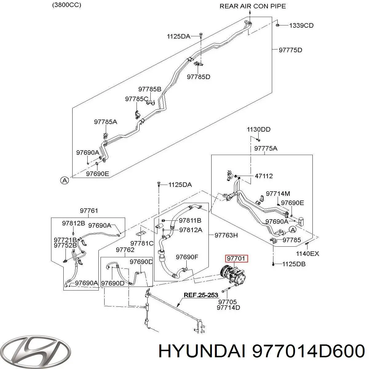 977014D600 Hyundai/Kia compresor de aire acondicionado