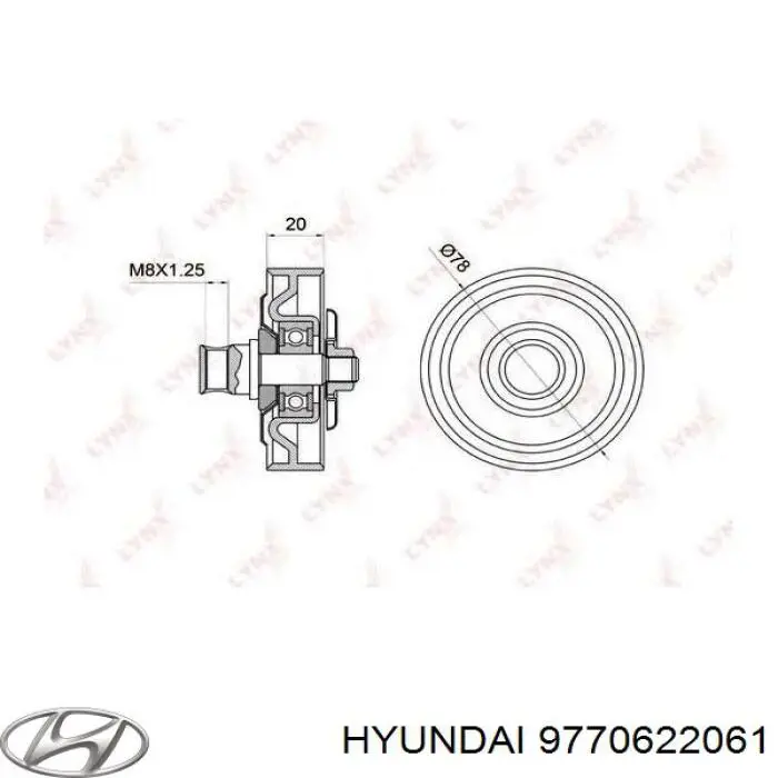 9770622061 Hyundai/Kia polea tensora, correa poli v