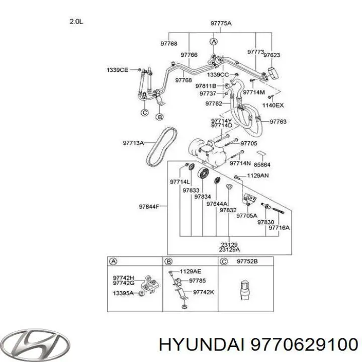 Rodillo tensor correa poli V Hyundai/Kia 9770629100 precio, desde 107,48 EUR