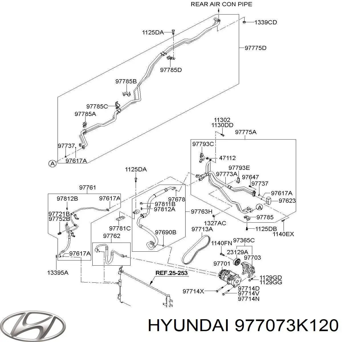 Comprar 977073K120 Hyundai/Kia Retén del compresor de aire acondicionado