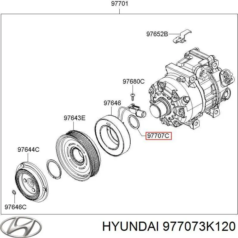 Retén del compresor de aire acondicionado Hyundai/Kia 977073K120 precio, desde 8,67 EUR