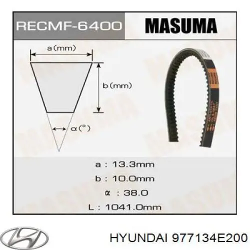 Correa de transmisión trapezoidal Hyundai/Kia 977134E200 precio, desde 9,28 EUR