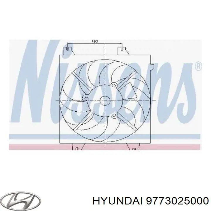 Comprar 9773025000 Hyundai/Kia Ventilador eléctrico de aire acondicionado completo (motor y aspa)