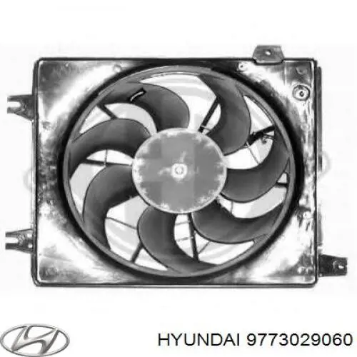 9773029060 Hyundai/Kia difusor de radiador, aire acondicionado, completo con motor y rodete