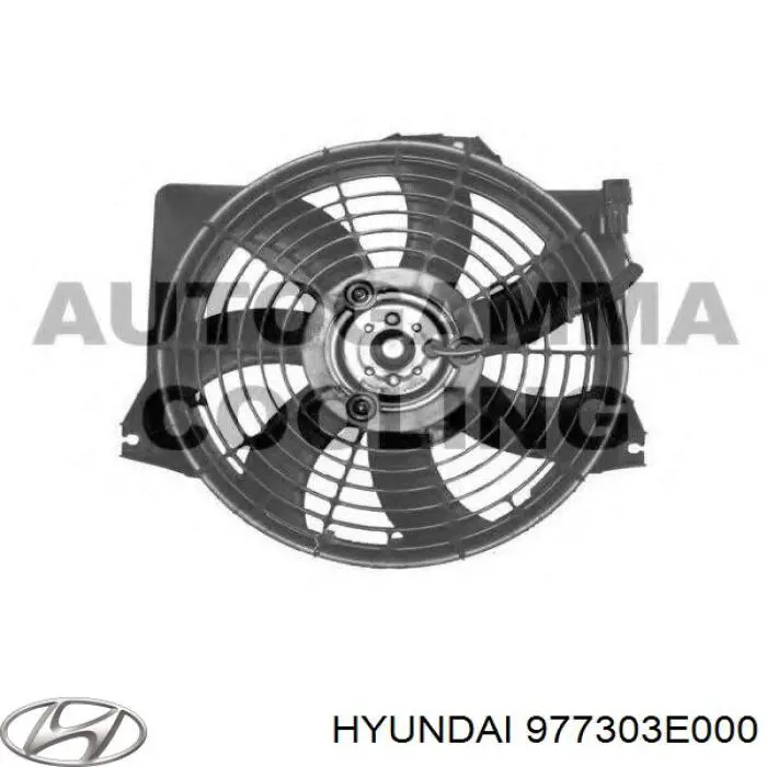 977303E000 Hyundai/Kia difusor de radiador, aire acondicionado, completo con motor y rodete
