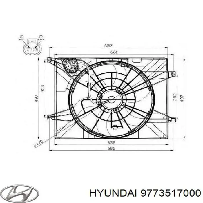 9773517000 Hyundai/Kia bastidor radiador