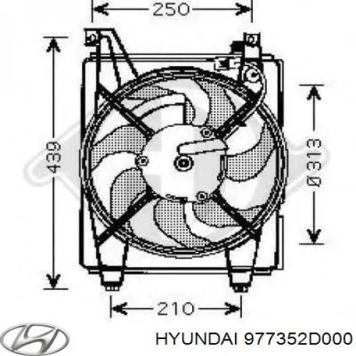 Ventilador, refrigeración del motor para Hyundai Elantra 