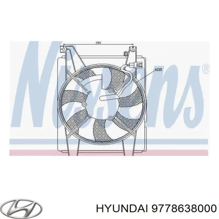 9778638000 Hyundai/Kia motor de ventilador aire acondicionado
