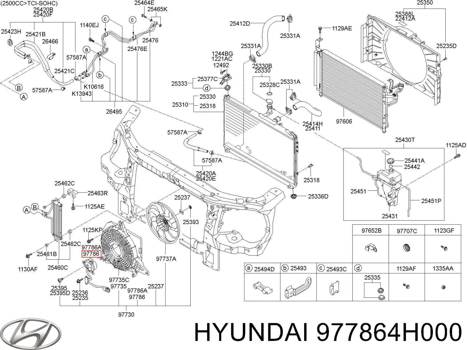 Motor del ventilador del aire acondicionado 977864H000 Hyundai/Kia