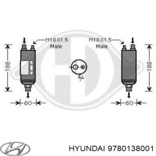 9780138001 Hyundai/Kia filtro deshidratador