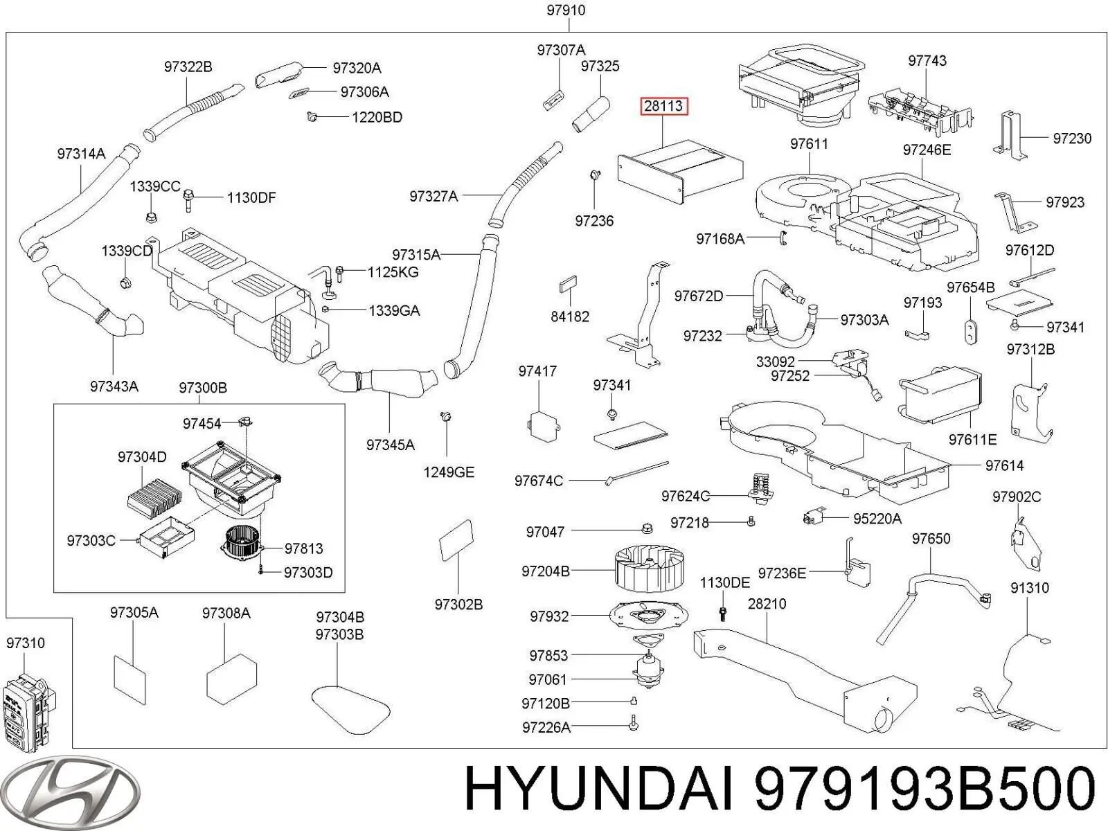 979193B500 Hyundai/Kia filtro de habitáculo