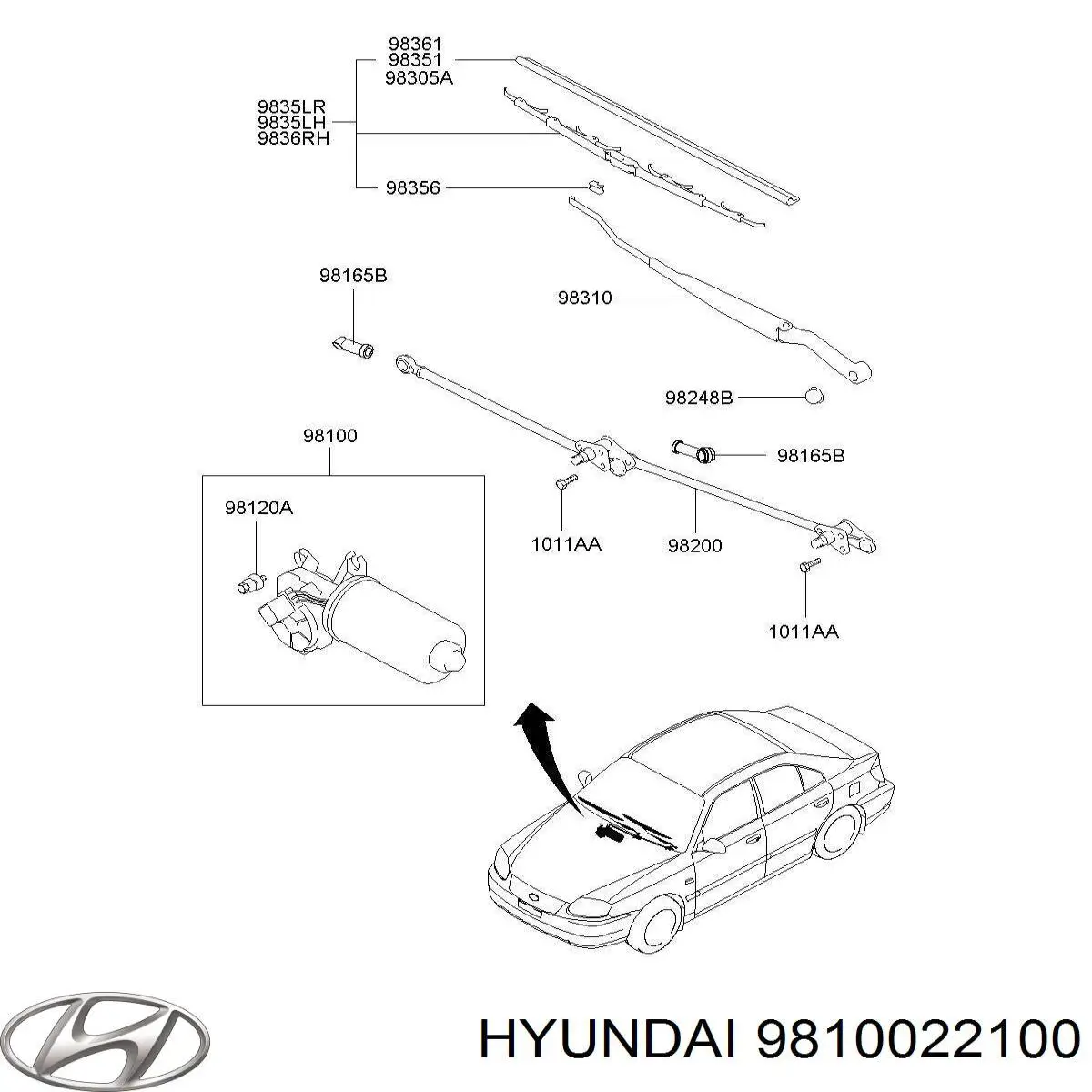 Motor limpiaparabrisas Hyundai Accent 
