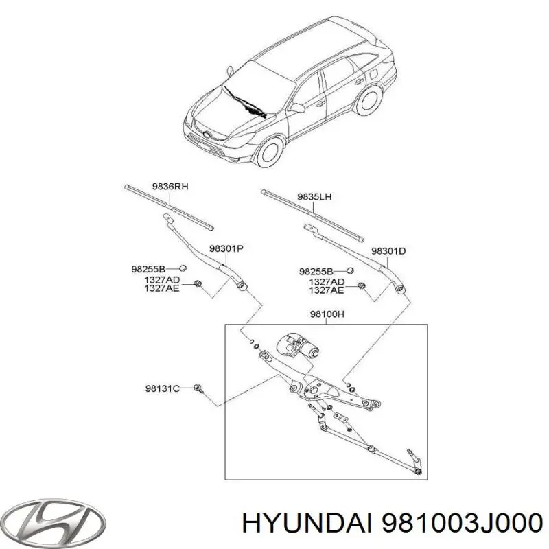 Varillaje lavaparabrisas para Hyundai Veracruz 