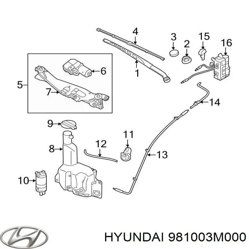 981003M000 Hyundai/Kia varillaje lavaparabrisas comprar barato