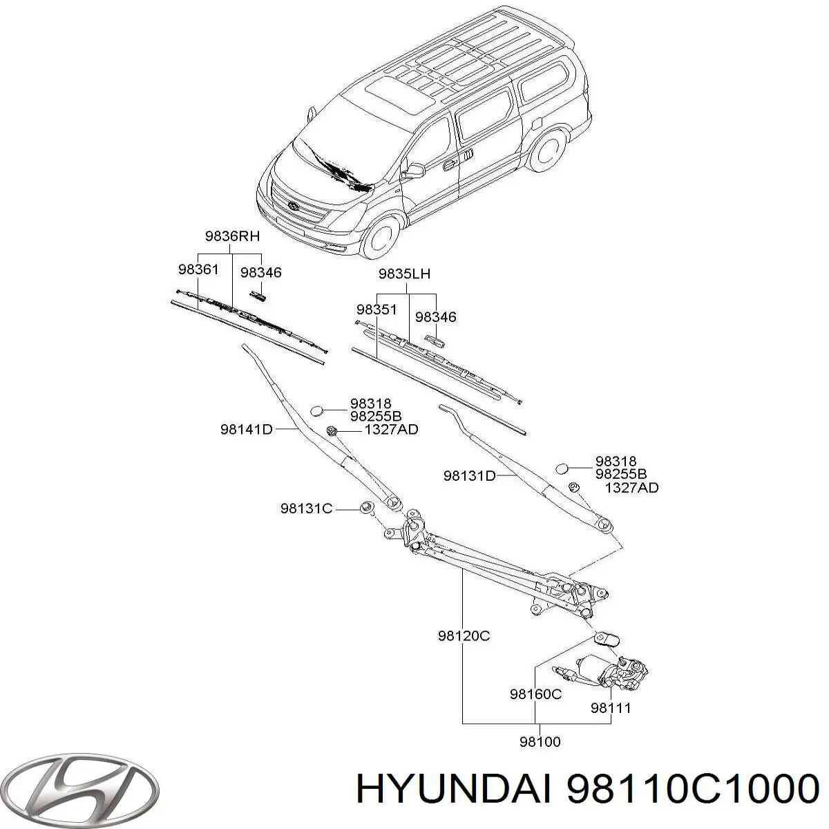 Comprar 98110C1000 Hyundai/Kia Motor limpiaparabrisas