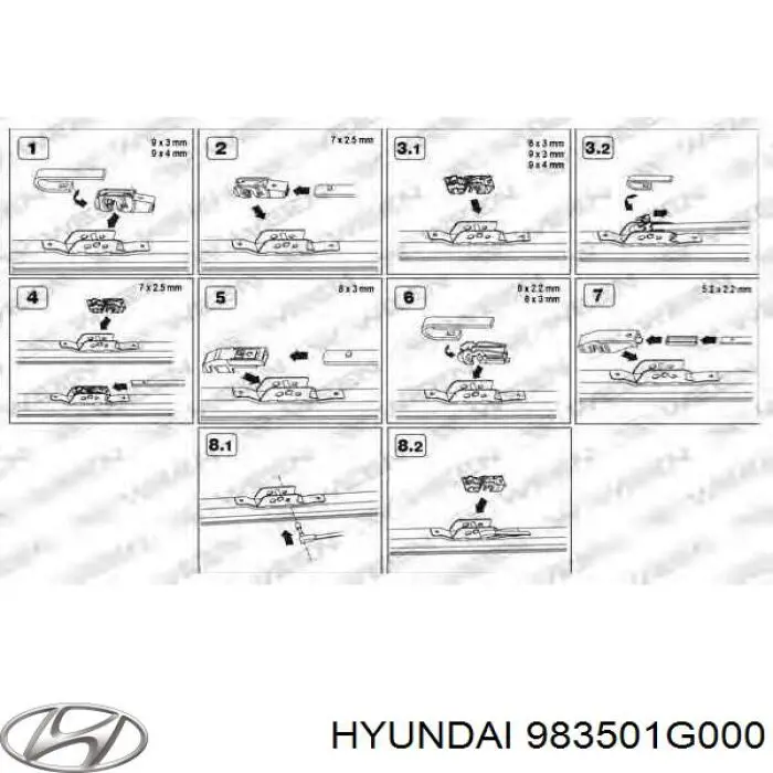983501G000 Hyundai/Kia limpiaparabrisas de luna delantera conductor