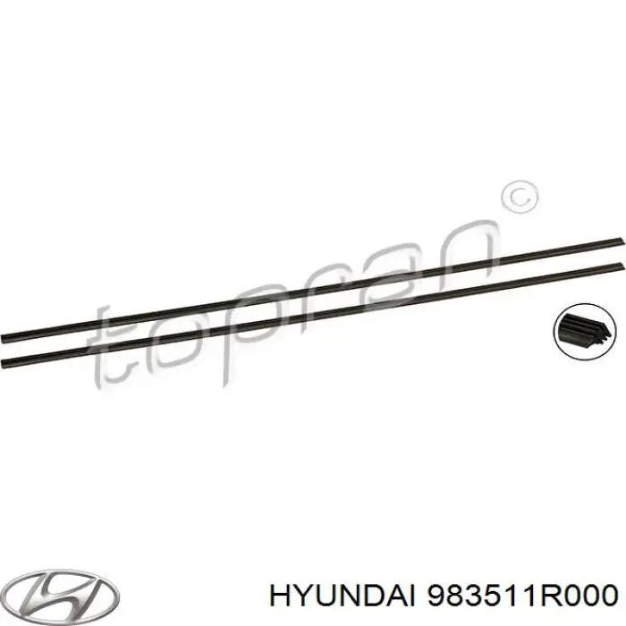 Goma del limpiaparabrisas lado conductor para Hyundai SOLARIS (SBR11)