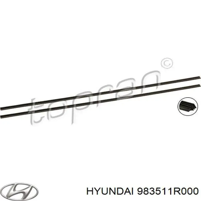 Comprar 983511R000 Hyundai/Kia Goma de la escobilla del limpiaparabrisas del lado del conductor