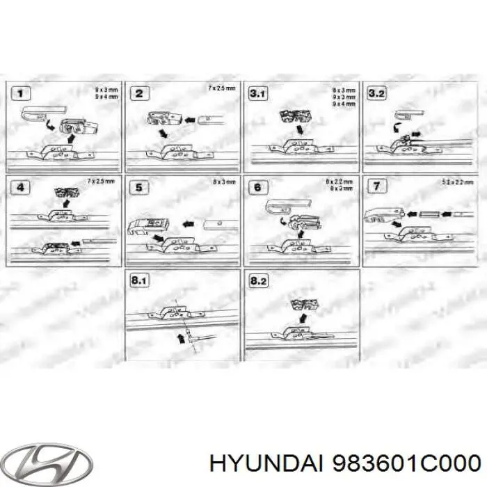 983601C000 Hyundai/Kia limpiaparabrisas de luna delantera copiloto