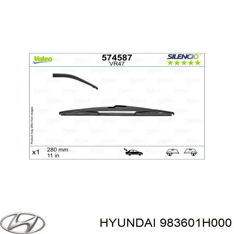 Limpiaparabrisas delantera copiloto Hyundai/Kia 983601H000