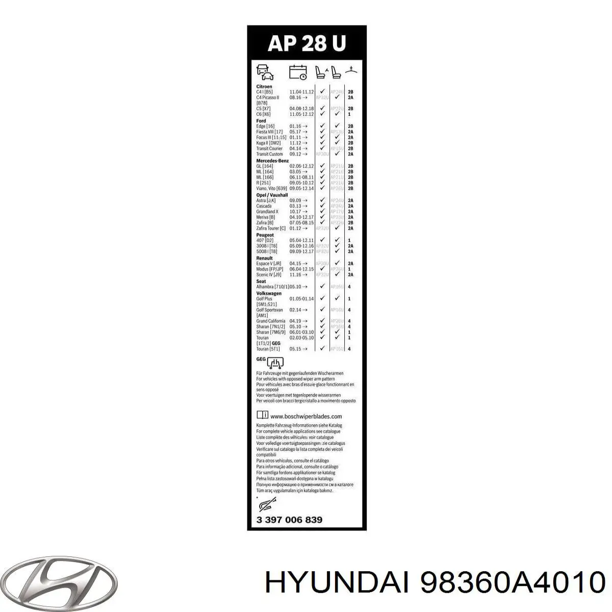 98360A4010 Hyundai/Kia