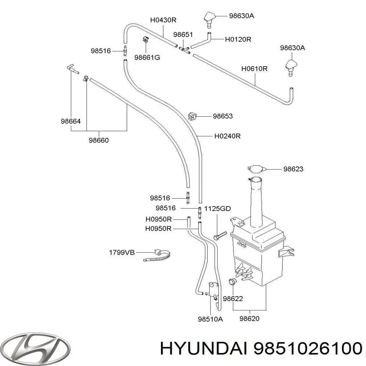 Bomba de agua limpiaparabrisas, delantera Hyundai/Kia 9851026100 precio, desde 22,32 EUR