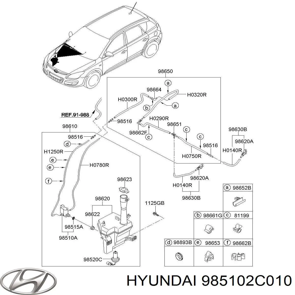 985102C010 Hyundai/Kia bomba de limpiaparabrisas delantera