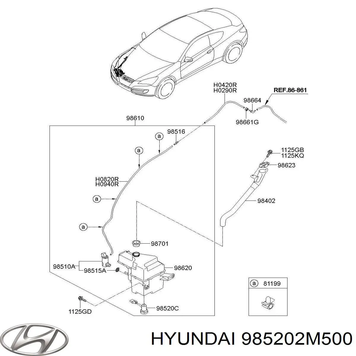 Interruptor del nivel, depósito de agua de lavado para Hyundai Sonata (LF)