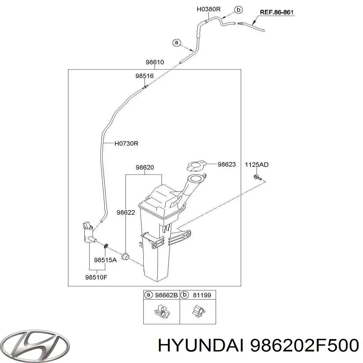 986202F500 Hyundai/Kia depósito del agua de lavado, lavado de parabrisas